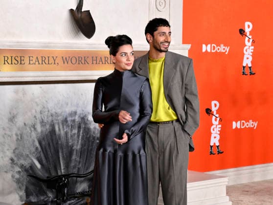 Cast member Riz Ahmed and his wife Fatima Farheen Mirza attend the premiere of the dramatic dark comedy motion picture Digger at the Director s Village in the Westwood section of Los Angeles on Monday, September 28, 2026. Storyline: The most powerful man in the world embarks on a frantic mission to prove he is humanity s savior before the disaster he s unleashed destroys everything.  LAP2026092865 JIMxRUYMEN