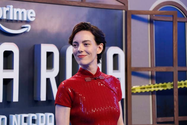 September 28, 2026, Madrid, Community Of Madrid, Spain: Spanish actress VICKY LUENGO, who plays the lead role of Antonia Scott, the most intelligent person on Earth, attends the blue carpet premiere of the second season of the Amazon Prime Video series Reina Roja: Loba Negra at Cine Capitol on Monday, September 28, 2026, in Madrid, Spain. Luengo dazzled in a red sequined Max Mara Resort 2027 gown inspired by the traditional Chinese qipao. Directed by Koldo Serra and based on the bestselling novel by Juan Gomez-Jurado, the thriller series follows Scott and her partner Jon Gutierrez as they face the Russian mafia and a dangerous hitwoman in the Costa del Sol. The exclusive debut gathered the main cast and Spanish celebrities to celebrate th - ZUMAo127 20260928_zep_o127_209 Copyright: xHugoxOrtunox