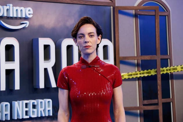 September 28, 2026, Madrid, Community Of Madrid, Spain: Spanish actress VICKY LUENGO, who plays the lead role of Antonia Scott, the most intelligent person on Earth, attends the blue carpet premiere of the second season of the Amazon Prime Video series Reina Roja: Loba Negra at Cine Capitol on Monday, September 28, 2026, in Madrid, Spain. Luengo dazzled in a red sequined Max Mara Resort 2027 gown inspired by the traditional Chinese qipao. Directed by Koldo Serra and based on the bestselling novel by Juan Gomez-Jurado, the thriller series follows Scott and her partner Jon Gutierrez as they face the Russian mafia and a dangerous hitwoman in the Costa del Sol. The exclusive debut gathered the main cast and Spanish celebrities to celebrate th - ZUMAo127 20260928_zep_o127_203 Copyright: xHugoxOrtunox