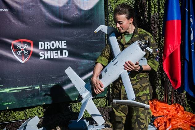 An experimental exercise Drone Shield 2026 took place at Brezina military grounds, Vyskov, Czech republic, on September 29, 2026. (CTKxPhoto PatrikxUhlir) CTKPhotoP2026092902787  CTKPhotoP2026092902787