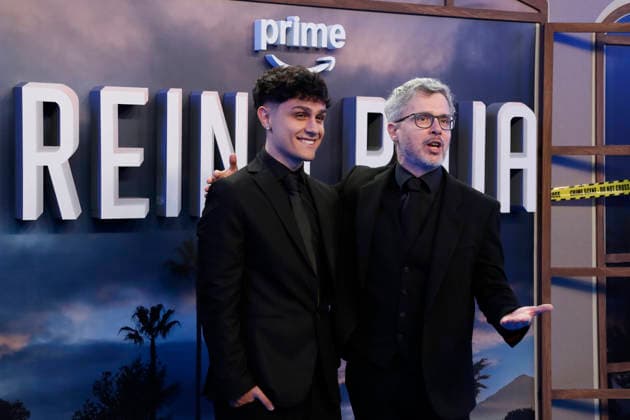 September 28, 2026, Madrid, Community Of Madrid, Spain: Spanish writer JUAN GOMEZ-JURADO (R), author of the bestselling novel upon which the series is based, poses with his son JAVI GOMEZ-JURADO (L) on the blue carpet during the premiere of the second season of the Amazon Prime Video series Reina Roja: Loba Negra at Cine Capitol on Monday, September 28, 2026, in Madrid, Spain. Directed by Koldo Serra, the thriller series follows protagonists Antonia Scott and Jon Gutierrez as they face the Russian mafia in the Costa del Sol. The exclusive debut gathered the main cast and Spanish celebrities to celebrate the show s upcoming global release on October 2, 2026. Madrid Spain - ZUMAo127 20260928_zep_o127_069 Copyright: xHugoxOrtunox