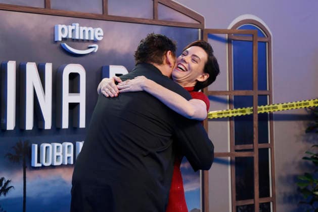 September 28, 2026, Madrid, Community Of Madrid, Spain: Spanish actors HOVIK KEUCHKERIAN (L) and VICKY LUENGO (R) share an emotional embrace as they greet each other on the blue carpet before posing together during the premiere of the second season of the Amazon Prime Video series Reina Roja: Loba Negra at Cine Capitol on Monday, September 28, 2026, in Madrid, Spain. Keuchkerian and Luengo play the lead roles of Jon Gutierrez and Antonia Scott, respectively, in the thriller series directed by Koldo Serra and based on the bestselling novel by Juan Gomez-Jurado. This season follows the acclaimed duo as they face the Russian mafia in the Costa del Sol. The exclusive debut gathered the main cast and Spanish celebrities to celebrate the show s - ZUMAo127 20260928_zep_o127_176 Copyright: xHugoxOrtunox