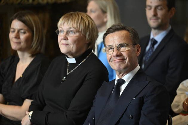 STOCKHOLM, SWEDEN, September 29, 2026: Ulf Kristersson (M) with his wife Birgitta Ed at the church service in Storkyrkan held to mark the opening of the Riksdag session. STOCKHOLM, SWEDEN x10070x  Copyright: xJessicaxGow TTx RIKSMÖTETS ÖPPNANDE GUDSTJÄNST 2026 booRi9O64Ug