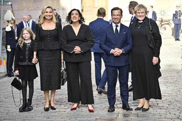 STOCKHOLM, SWEDEN 20260929 Ebba Busch (KD) Simona Mohamsson (L), UIf Kristersson (M) and his wife Birgitta Ed arrive at the church service in Storkyrkan held to mark the opening of the Riksdag STOCKHOLM, SWEDEN x10040x  Copyright: xAndersxWiklund TTx RIKSMÖTETS ÖPPNANDE GUDSTJÄNST 2026 LMGSHgJma24