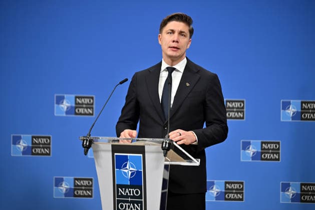 Mark Rutte-Mindaugas Sinkevicius press conference in Brussels BRUSSELS, BELGIUM - SEPTEMBER 29: NATO Secretary General Mark Rutte and Lithuanian Prime Minister Mindaugas Sinkevicius hold a joint press conference at NATO Headquarters in Brussels, Belgium on September 29, 2026. Dursun Aydemir Anadolu Brussels Belgium. Editorial use only. Please get in touch for any other usage.  Copyright: x2026xAnadoluxDursunxAydemirx