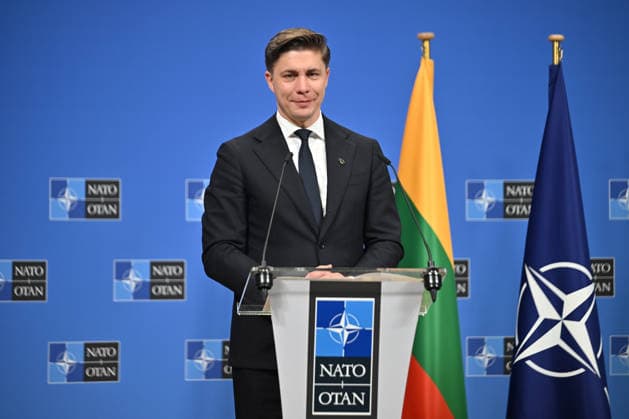 Mark Rutte-Mindaugas Sinkevicius press conference in Brussels BRUSSELS, BELGIUM - SEPTEMBER 29: NATO Secretary General Mark Rutte and Lithuanian Prime Minister Mindaugas Sinkevicius hold a joint press conference at NATO Headquarters in Brussels, Belgium on September 29, 2026. Dursun Aydemir Anadolu Brussels Belgium. Editorial use only. Please get in touch for any other usage.  Copyright: x2026xAnadoluxDursunxAydemirx