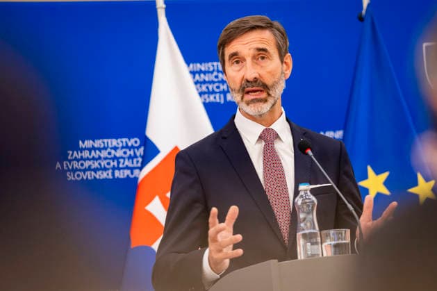 Juraj Blanar, Minister of Foreign Affairs of Slovakia, photographed during a press conference in Bratislava on September 29, 2026. Photographed on behalf of the Ministry of Foreign Affairs in Bratislava, Slovakia. Copyright: xJulianexSonntagx