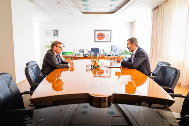 L R Johann Wadephul, CDU, Federal Minister of Foreign Affairs, and Juraj Blanar, Minister of Foreign Affairs of Slovakia, photographed during a meeting in Bratislava on September 29, 2026. Photographed on behalf of the Federal Foreign Office, Bratislava, Slovakia Copyright: xJulianexSonntagx