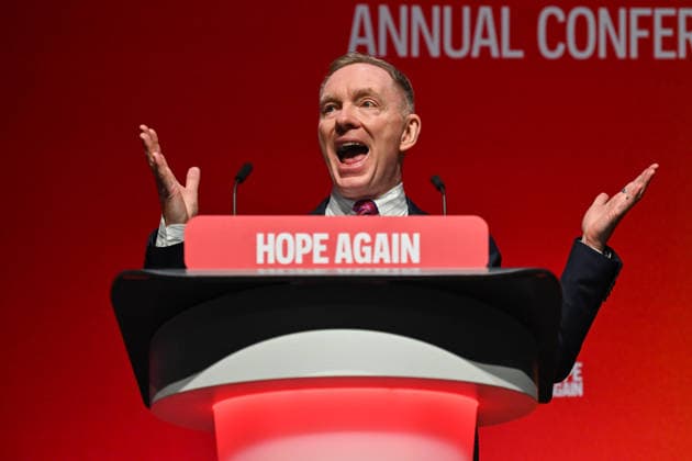 September 29, 2026, Liverpool, England, United Kingdom: Secretary of State for Northern Ireland Chris Bryant gives a speech on the third day of the Labour Party Conference. Liverpool United Kingdom - ZUMAs371 20260929_zip_s371_012 Copyright: xWiktorxSzymanowiczx