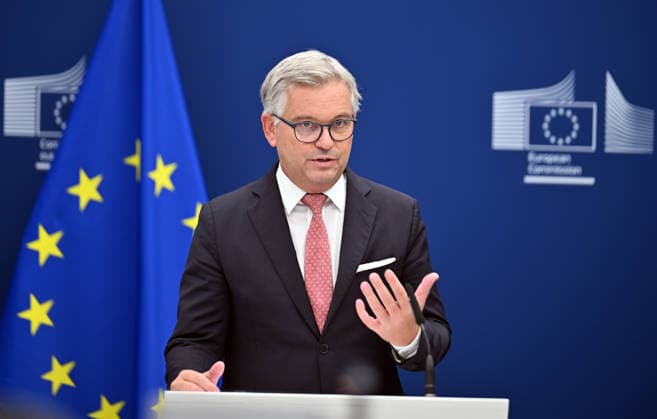 European Commissioner for Internal Affairs and Migration Magnus Brunner in Brussels BRUSSELS, BELGIUM - SEPTEMBER 29: European Commissioner for Internal Affairs and Migration Magnus Brunner speaks during a press conference announcing a five-point plan aimed at strengthening the security of the European Union s external borders in Brussels, Belgium on September 29, 2026. Dursun Aydemir Anadolu Brussels Belgium. Editorial use only. Please get in touch for any other usage.  Copyright: x2026xAnadoluxDursunxAydemirx