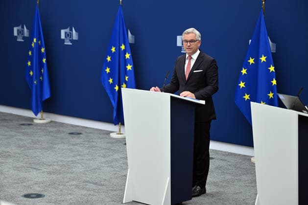 European Commissioner for Internal Affairs and Migration Magnus Brunner in Brussels BRUSSELS, BELGIUM - SEPTEMBER 29: European Commissioner for Internal Affairs and Migration Magnus Brunner speaks during a press conference announcing a five-point plan aimed at strengthening the security of the European Union s external borders in Brussels, Belgium on September 29, 2026. Dursun Aydemir Anadolu Brussels Belgium. Editorial use only. Please get in touch for any other usage.  Copyright: x2026xAnadoluxDursunxAydemirx