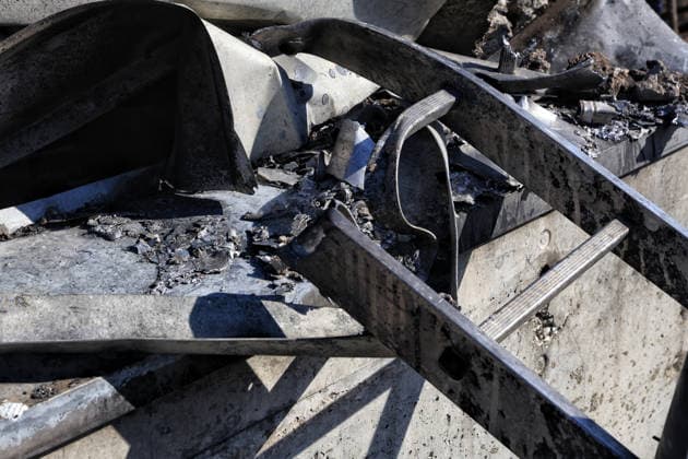 A civilian industrial facility producing plastic tableware is damaged by a fire caused by a nighttime Russian drone strike in the Odesa region, Ukraine, September 29, 2026. (Photo by Nina Liashonok Ukrinform) Manufacturing plant burns down in Odesa region due to Russian drone attack  Copyright: xNinaxLiashonokx