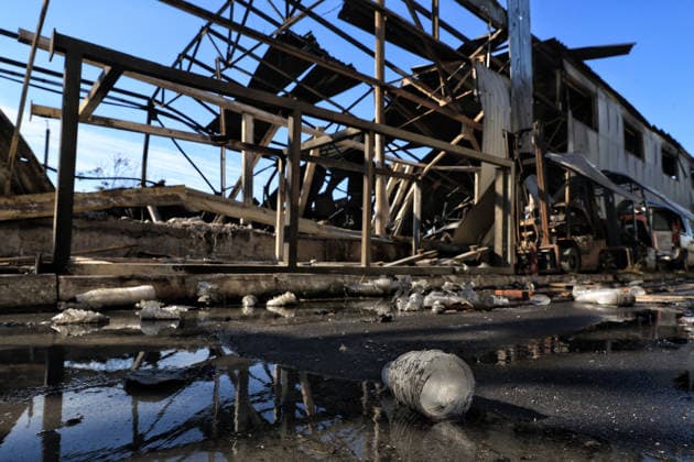 A civilian industrial facility producing plastic tableware is damaged by a fire caused by a nighttime Russian drone strike in the Odesa region, Ukraine, September 29, 2026. (Photo by Nina Liashonok Ukrinform) Manufacturing plant burns down in Odesa region due to Russian drone attack  Copyright: xNinaxLiashonokx