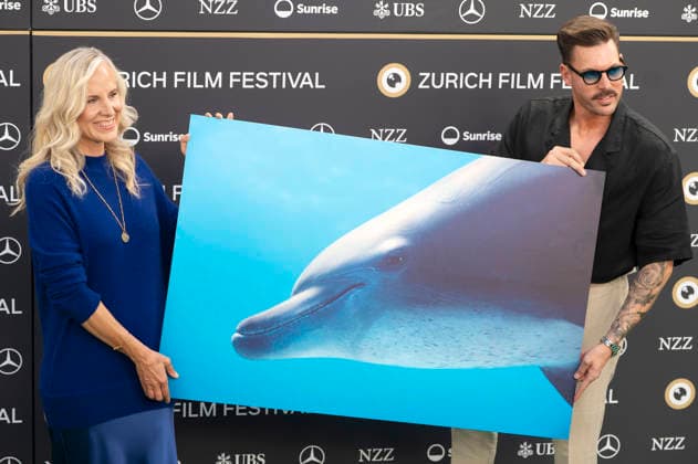 Angela Ziltener and Reto Hanselmann at the premiere of the documentary *Dolphins: My Close Encounters* at the 22nd Zurich Film Festival at Arthouse Le Paris in Zurich, September 28, 2026 Foto:xA.xRaemyx xFuturexImagex dolphins_6910
