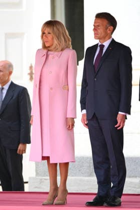 State visit to Spain of French Presidential couple - Welcome Ceremony French President Emmanuel Macron and his wife Brigitte Macron pictured during welcome ceremony at Royal Palace in Madrid, Spain on September 29, 2026. French Presidential couple pays a two-day state visit to Spain. Photo by Eliot Blondet ABACAPRESS.COM Madrid Spain  Copyright: xBlondetxEliot ABACAx