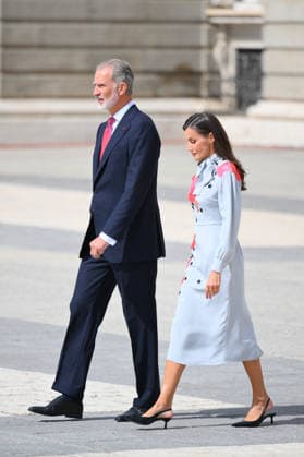 State visit to Spain of French Presidential couple - Welcome Ceremony Spanish King Felipe VI, Spanish Queen Letizia pictured during welcome ceremony for French President at Royal Palace in Madrid, Spain on September 29, 2026. French Presidential couple pays a two-day state visit to Spain. Photo by Eliot Blondet ABACAPRESS.COM Madrid Spain  Copyright: xBlondetxEliot ABACAx