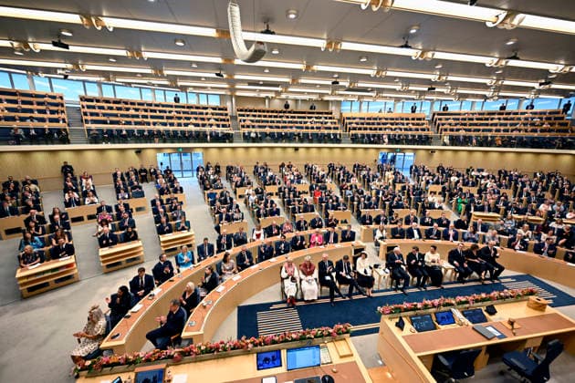 STOCKHOLM, SWEDEN 20260929 General view at the opening of the Riksdag session in the Chamber of the Riksdag STOCKHOLM, SWEDEN x10050x  Copyright: xPontusxLundahl TTx RIKSMÖTETS ÖPPNANDE 2026 GqvqKEzazHk
