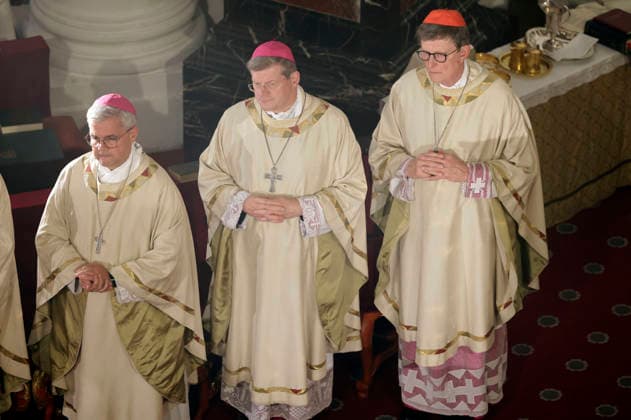 Udo Markus Bentz, Stephan Burger, and Cardinal Rainer Maria Woelki at the opening Mass of the fall plenary assembly of the German Bishops Conference at Fulda Cathedral, Fulda, September 28, 2026 Foto:xP.xBackx xFuturexImagex bischofskonferenz_6620