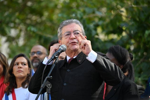 Public sector workers strike in Paris ahead of 2027 budget presentation PARIS, FRANCE - SEPTEMBER 29 : Jean-Luc Melenchon, candidate of the leftist La France Insoumise (LFI) party for France s 2027 presidential election speaks during a rally of the nationwide public sector strikes and demonstrations ahead of the 2027 draft budget presentation, on September 29, 2026 in Paris, France. Mustafa Yalcin Anadolu Paris France. Editorial use only. Please get in touch for any other usage.  Copyright: x2026xAnadoluxMustafaxYalcinx