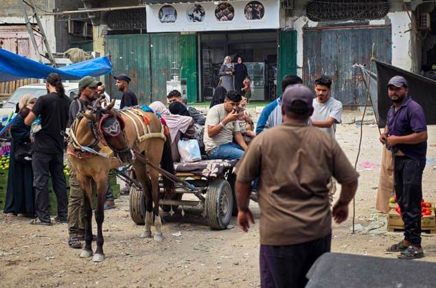 Palestinians Use Animal-Drawn Carts Amid Gaza Transport Crisis Palestinians ride animal-drawn carts to transport people and goods in Khan Younis, in the southern Gaza Strip, on September 29, 2026, amid a severe transportation crisis. Many vehicles were damaged during the war, while shortages of fuel, spare parts, oils and lubricants have forced more vehicles out of service, prompting residents to rely on basic forms of transport. Photo by Tariq Mohammad APA Images Khan Yunis Gaza Strip Palestinian Territory 290926_Khan_Yunis_TM_00(3) Copyright: xapaimagesxTariqxMohammad xapaimagesx