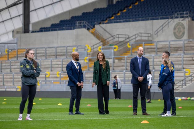 Royal visit, Leeds. JG Sept 2026 POOL Picture: James Glossop The Times & Sunday Times The Prince and Princess of Wales are seen during a visit to AMT Headingley Stadium, the home of the Leeds Rhinos rugby team where they learned how the club and the Leeds Rhinos Foundation are changing lives through the power of sport. Their Royal Highnesses met with Jamie Jones Buchanan MBE (beard and yellow blue striped tie), CEO of the Leeds Rhinos and a lifelong friend of Rob Burrow CBE. 29 09 2026, Credit:James Glossop PA ROTA - B68 Avalon UK  Copyright: xJamesxGlossopx xPAxROTAx-xB68x xAvalonx 1139203437