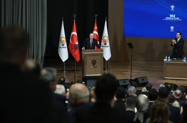 Turkish President and Leader of the Justice and Development Party Recep Tayyip Erdogan ANKARA, TURKIYE - SEPTEMBER 29: (----EDITORIAL USE ONLY - MANDATORY CREDIT - TURKISH PRESIDENCY HANDOUT - NO MARKETING NO ADVERTISING CAMPAIGNS - DISTRIBUTED AS A SERVICE TO CLIENTS----) Turkish President and Leader of the Justice and Development (AK) Party Recep Tayyip Erdogan makes a speech as he attends the Extended Provincial Heads Meeting at the AK Party Congress Center in Ankara, Turkiye on September 29, 2026. Turkish Presidency Handout Anadolu Ankara Turkey. Editorial use only. Please get in touch for any other usage.  Copyright: x2026xAnadoluxTurkishxPresidencyx xHandoutx