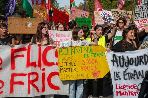 Public Services Strike - Paris Leaders of major French public sector unions including CGT, FO, FSU, UNSA, CFDT, CFE-CGC, Solidaires and FA-FP address a press conference ahead of a national strike and protests in Paris, France on September 29, 2026. The unions highlight demands for better wages, improved working conditions and increased funding for public services. Photo by Denis Prezat ABACAPRESS.COM Paris France  Copyright: xPrezatxDenis ABACAx