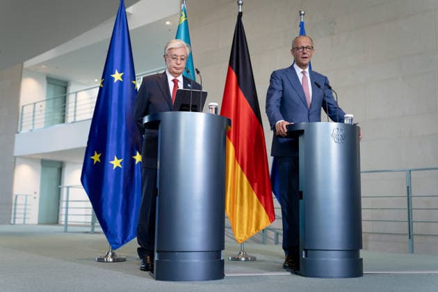 Friedrich Merz, Federal Chancellor, President of Kazakhstan, Kassym-Jomart Tokayev, Berlin, Federal Chancellery, Friedrich Merz, Federal Chancellor, President of Kazakhstan, Kassym-Jomart Tokayev, Berlin, Berlin, GER