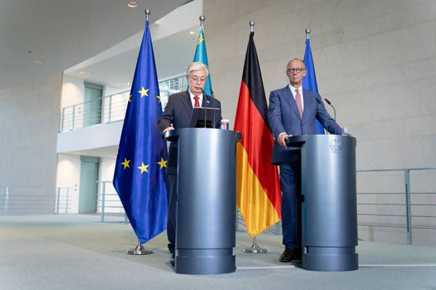 Friedrich Merz, Federal Chancellor, President of Kazakhstan, Kassym-Jomart Tokayev, Berlin, Federal Chancellery, Friedrich Merz, Federal Chancellor, President of Kazakhstan, Kassym-Jomart Tokayev, Berlin, Berlin, GER