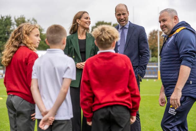 . 29 09 2026. Leeds, United Kingdom. Prince William and Kate Middleton, the Prince and Princess of Wales , during a visit to the Leeds Rhinos rugby team in Leeds, United Kingdom.  xPoolx xi-Imagesx IIM-27031-0004