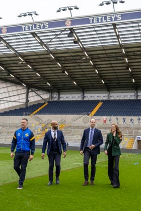 . 29 09 2026. Leeds, United Kingdom. Prince William and Kate Middleton, the Prince and Princess of Wales , during a visit to the Leeds Rhinos rugby team in Leeds, United Kingdom.  xPoolx xi-Imagesx IIM-27031-0010