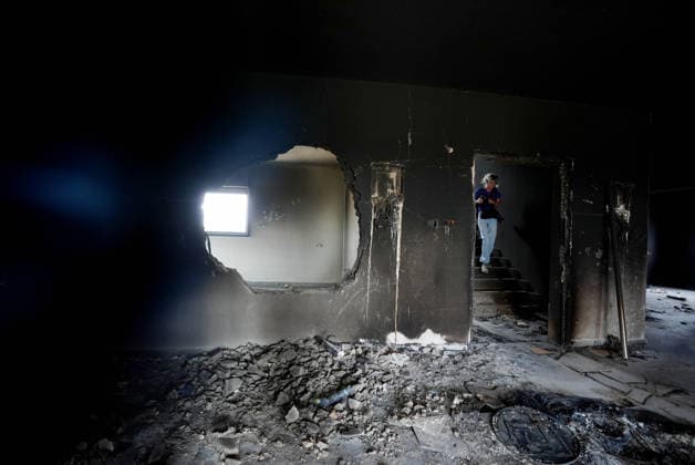 Israelis attack 3 West Bank villages, force family from home minutes after return NABLUS, WEST BANK, PALESTINE - SEPTEMBER 29: A view of the destruction after Israeli settlers raided three villages, setting homes and vehicles on fire and beating an elderly woman in Nablus, West Bank, Palestine on September 29, 2026. During the attack, two homes were set on fire, causing severe damage to the houses and their contents. In Jalud, south of Nablus in the northern West Bank, the Al-Tubasi family returned to its home early Tuesday after nearly two months of displacement, only to be attacked by Israeli settlers minutes later and forced by the army to leave again. Issam Rimawi Anadolu Nablus West Bank. Editorial use only. Please get in touch for a Copyright: x2026xAnadoluxIssamxRimawix