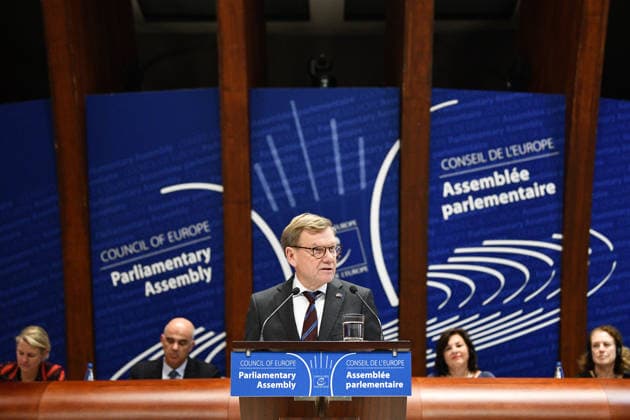 German Foreign Minister Johann Wadephul visits Council of Europe STRASBOURG, FRANCE - SEPTEMBER 29: German Foreign Minister Johann Wadephul addresses the Parliamentary Assembly of the Council of Europe (PACE) from the podium at the Council of Europe in Strasbourg, France on September 29, 2026. Ahmet Sel Anadolu Strasbourg France. Editorial use only. Please get in touch for any other usage.  Copyright: x2026xAnadoluxAhmetxSelx