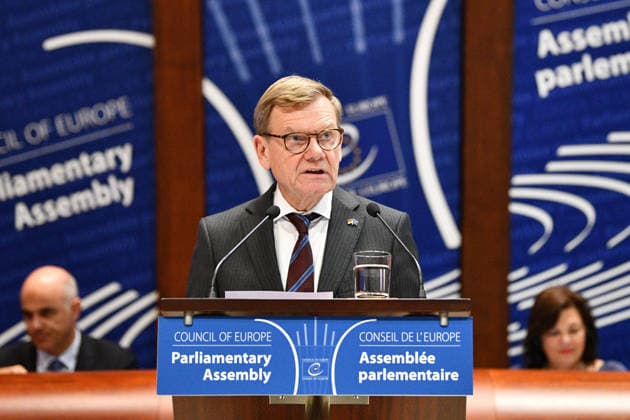 German Foreign Minister Johann Wadephul visits Council of Europe STRASBOURG, FRANCE - SEPTEMBER 29: German Foreign Minister Johann Wadephul gestures while addressing the Parliamentary Assembly of the Council of Europe (PACE) at the Council of Europe in Strasbourg, France on September 29, 2026. Ahmet Sel Anadolu Strasbourg France. Editorial use only. Please get in touch for any other usage.  Copyright: x2026xAnadoluxAhmetxSelx
