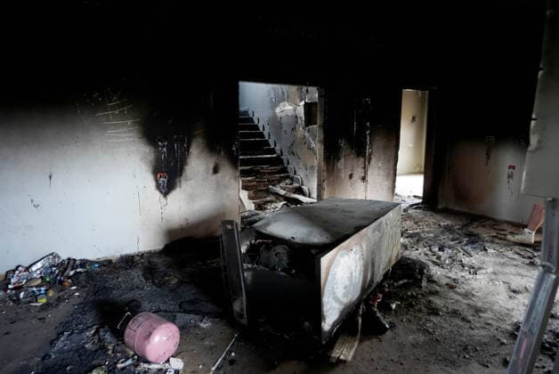 Israelis attack 3 West Bank villages, force family from home minutes after return NABLUS, WEST BANK, PALESTINE - SEPTEMBER 29: A view of the destruction after Israeli settlers raided three villages, setting homes and vehicles on fire and beating an elderly woman in Nablus, West Bank, Palestine on September 29, 2026. During the attack, two homes were set on fire, causing severe damage to the houses and their contents. In Jalud, south of Nablus in the northern West Bank, the Al-Tubasi family returned to its home early Tuesday after nearly two months of displacement, only to be attacked by Israeli settlers minutes later and forced by the army to leave again. Issam Rimawi Anadolu Nablus West Bank. Editorial use only. Please get in touch for a Copyright: x2026xAnadoluxIssamxRimawix