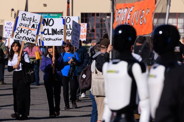 OpenAI DevDay Demonstration in San Francisco SAN FRANCISCO, UNITED STATES - SEPTEMBER 29: Demonstrators gather outside OpenAI DevDay at Fort Mason to call on OpenAI and its CEO Sam Altman to end contracts with the U.S. Military and Immigration and Customs Enforcement, in San Francisco, United States on September 29, 2026. Nikolas Liepins Anadolu San Francisco United States. Editorial use only. Please get in touch for any other usage.  Copyright: x2026xAnadoluxNikolasxLiepinsx