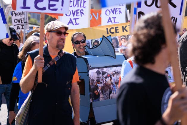 OpenAI DevDay Demonstration in San Francisco SAN FRANCISCO, UNITED STATES - SEPTEMBER 29: Demonstrators gather outside OpenAI DevDay at Fort Mason to call on OpenAI and its CEO Sam Altman to end contracts with the U.S. Military and Immigration and Customs Enforcement, in San Francisco, United States on September 29, 2026. Nikolas Liepins Anadolu San Francisco United States. Editorial use only. Please get in touch for any other usage.  Copyright: x2026xAnadoluxNikolasxLiepinsx