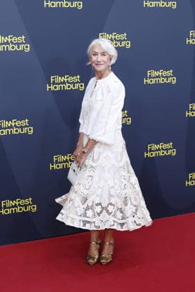 Helen Mirren attends an awards ceremony to present the Douglas Sirk Award at Cinemaxx Dammtor on September 29, 2026, in Hamburg, Germany. Helen Mirren receives the Douglas Sirk Award at the 34th Filmfest Hamburg in Germany.