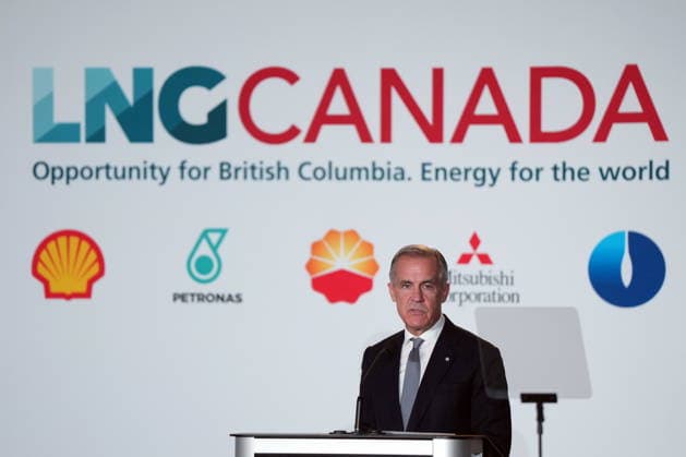 September 29, 2026, Vancouver, Bc, CANADA: Prime Minister Mark Carney speaks after LNG Canada said it will go ahead with the Phase 2 expansion project at its LNG terminal in Kitimat, B.C., during an announcement in Vancouver, on Tuesday, Sept. 29, 2026. The expansion will double LNG Canada s capacity to 28 million tonnes a year. Vancouver CANADA  - ZUMAc35_ 20260929_zaf_c35_095 Copyright: xDarrylxDyckx