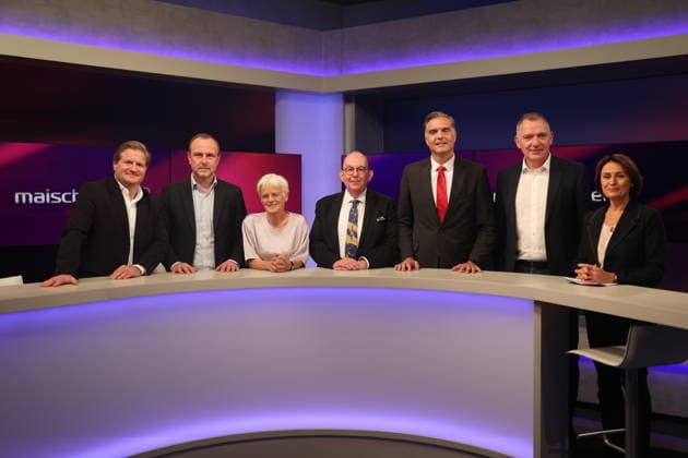 Michael Bröcker, Peter R. Neumann, Ulrike Herrmann, Denis Scheck, Frederik Pleitgen, Jan van Aken, and Sandra Maischberger on the ARD talk show *maischberger* at the studio in Berlin-Adlershof, Berlin, September 29, 2026 Copyright: xAgenturxMatthiasxWehnertx xM.xGränzdörferx