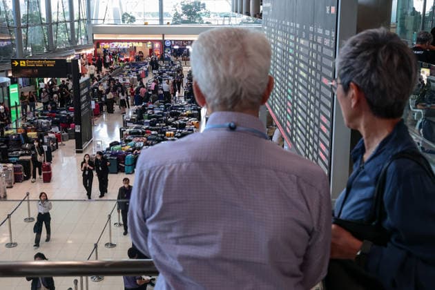September 29, 2026, Bangkok, Bangkok, Thailand: More than 3,000 passenger bags from 52 Thai Airways International flights are piled up at Suvarnabhumi Airport after severe flooding across Bangkok left ground staff unable to reach work, forcing scores of travelers to wait overnight, in Bangkok, Thailand, September 29, 2026. Bangkok Thailand - ZUMAp219 20260929_zip_p219_017 Copyright: xNattaphonxPhanphongsanonx