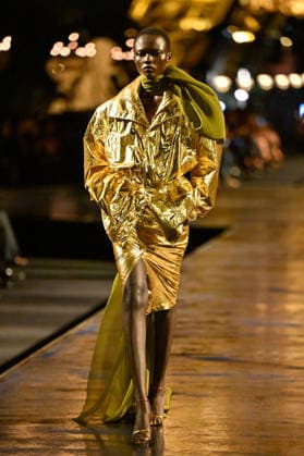 PFW Saint Laurent Runway A model walks the runway at the Saint Laurent show during Paris Fashion Week, in Paris, France on 29 September 2026. Photo by Julien Reynaud APS-Medias ABACAPRESS.COM Paris France  Copyright: xReynaudxJulien APS-Medias ABACAx