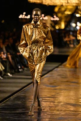 PFW Saint Laurent Runway A model walks the runway at the Saint Laurent show during Paris Fashion Week, in Paris, France on 29 September 2026. Photo by Julien Reynaud APS-Medias ABACAPRESS.COM Paris France  Copyright: xReynaudxJulien APS-Medias ABACAx