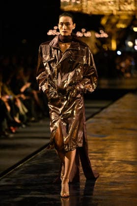PFW Saint Laurent Runway A model walks the runway at the Saint Laurent show during Paris Fashion Week, in Paris, France on 29 September 2026. Photo by Julien Reynaud APS-Medias ABACAPRESS.COM Paris France  Copyright: xReynaudxJulien APS-Medias ABACAx