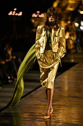 PFW Saint Laurent Runway A model walks the runway at the Saint Laurent show during Paris Fashion Week, in Paris, France on 29 September 2026. Photo by Julien Reynaud APS-Medias ABACAPRESS.COM Paris France  Copyright: xReynaudxJulien APS-Medias ABACAx