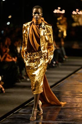 PFW Saint Laurent Runway A model walks the runway at the Saint Laurent show during Paris Fashion Week, in Paris, France on 29 September 2026. Photo by Julien Reynaud APS-Medias ABACAPRESS.COM Paris France  Copyright: xReynaudxJulien APS-Medias ABACAx
