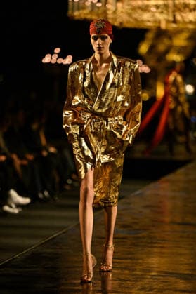 PFW Saint Laurent Runway A model walks the runway at the Saint Laurent show during Paris Fashion Week, in Paris, France on 29 September 2026. Photo by Julien Reynaud APS-Medias ABACAPRESS.COM Paris France  Copyright: xReynaudxJulien APS-Medias ABACAx