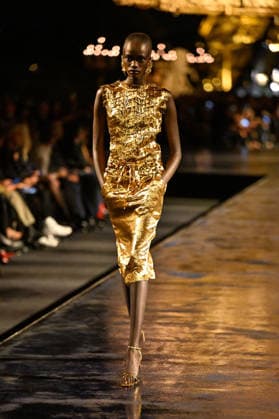 PFW Saint Laurent Runway A model walks the runway at the Saint Laurent show during Paris Fashion Week, in Paris, France on 29 September 2026. Photo by Julien Reynaud APS-Medias ABACAPRESS.COM Paris France  Copyright: xReynaudxJulien APS-Medias ABACAx