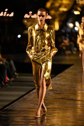 PFW Saint Laurent Runway A model walks the runway at the Saint Laurent show during Paris Fashion Week, in Paris, France on 29 September 2026. Photo by Julien Reynaud APS-Medias ABACAPRESS.COM Paris France  Copyright: xReynaudxJulien APS-Medias ABACAx