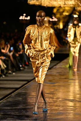 PFW Saint Laurent Runway A model walks the runway at the Saint Laurent show during Paris Fashion Week, in Paris, France on 29 September 2026. Photo by Julien Reynaud APS-Medias ABACAPRESS.COM Paris France  Copyright: xReynaudxJulien APS-Medias ABACAx